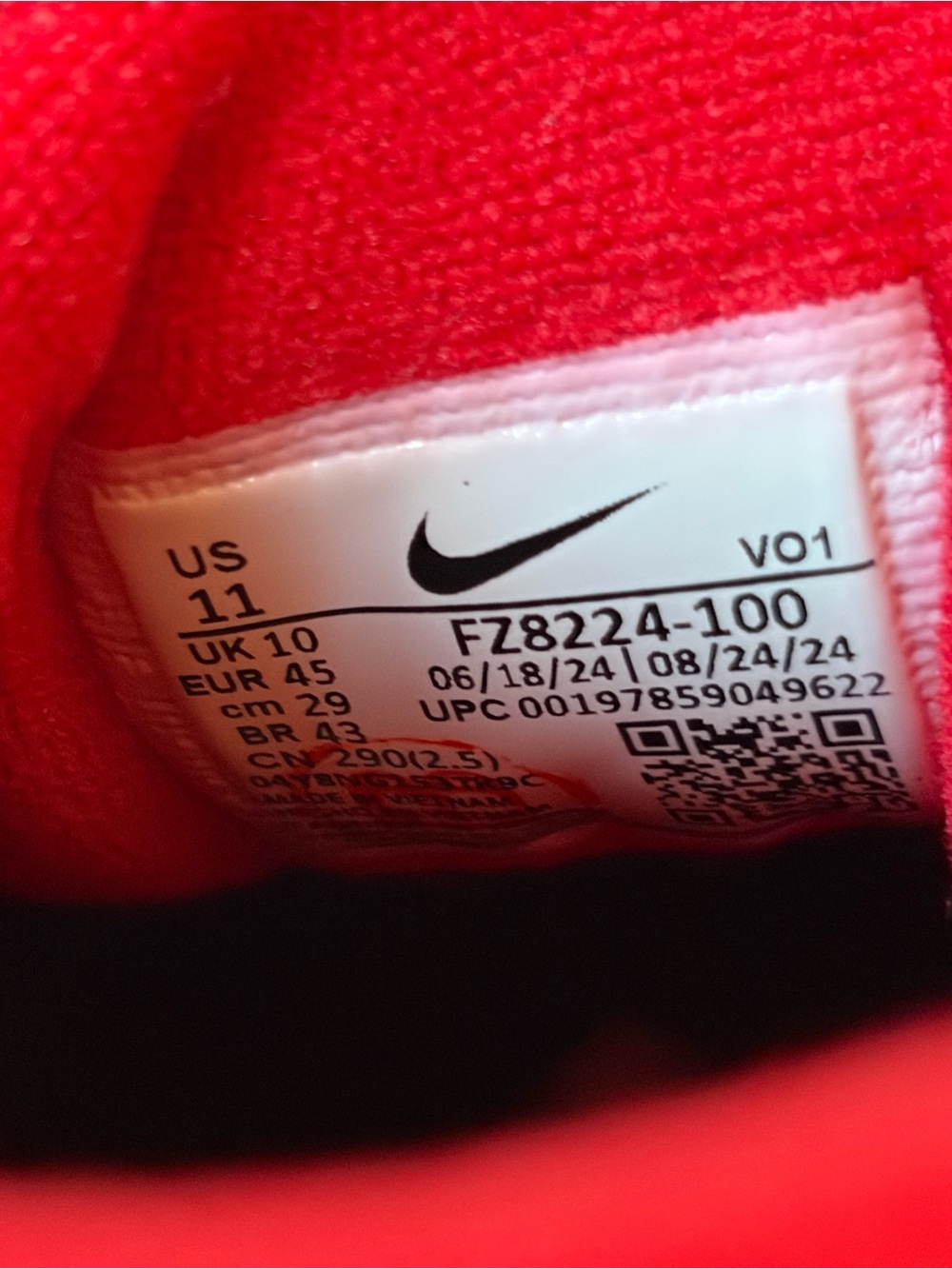 Nike Air Diamond Turf White Fire Red Black 49ers Sneakers Size 11 FZ8224-100 - Picture 10 of 10
